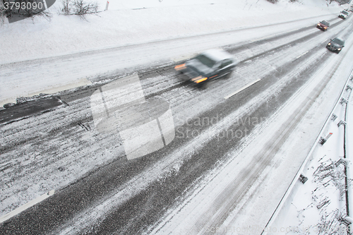 Image of Winter traffic on the motorway