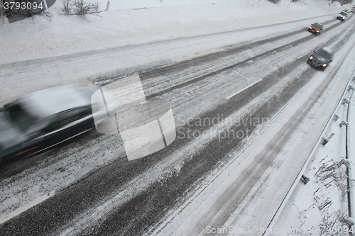 Image of Winter traffic on the motorway