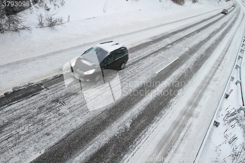 Image of Winter traffic on the motorway