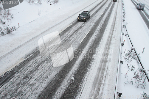 Image of Winter traffic on the motorway