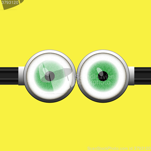 Image of Goggle with Two Green Eyes