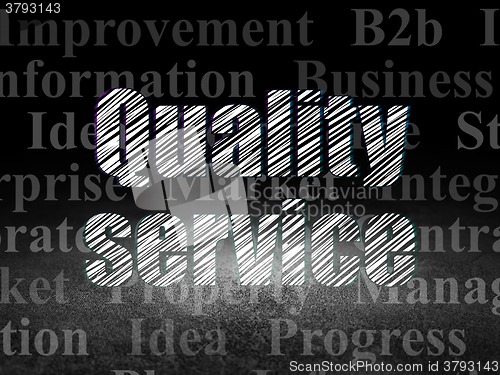 Image of Finance concept: Quality Service in grunge dark room