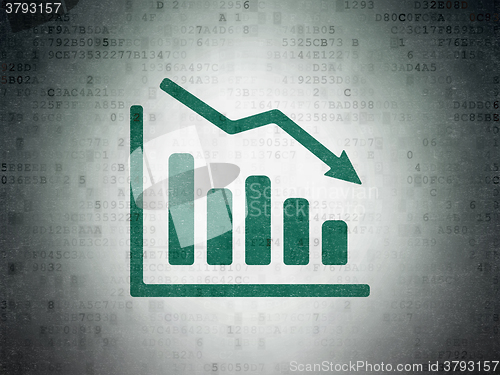 Image of News concept: Decline Graph on Digital Paper background