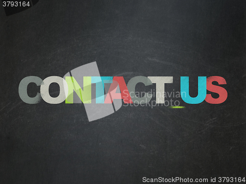 Image of Business concept: Contact us on School Board background