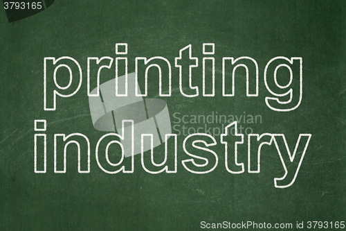 Image of Industry concept: Printing Industry on chalkboard background