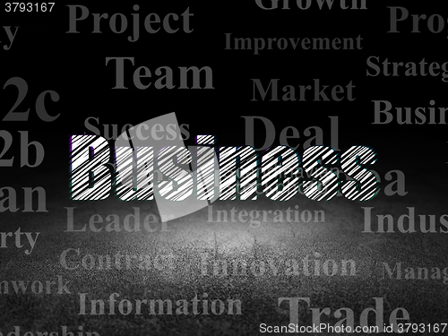 Image of Business concept: Business in grunge dark room
