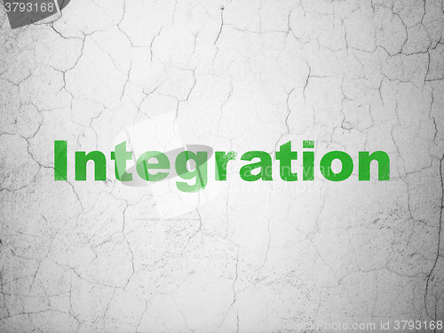 Image of Finance concept: Integration on wall background
