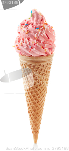 Image of ice cream cone with pink icecream