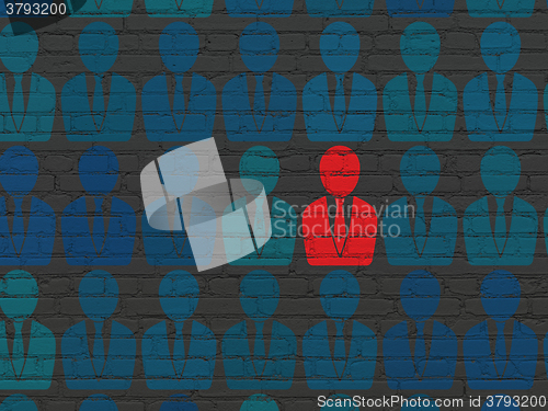 Image of Business concept: business man icon on wall background