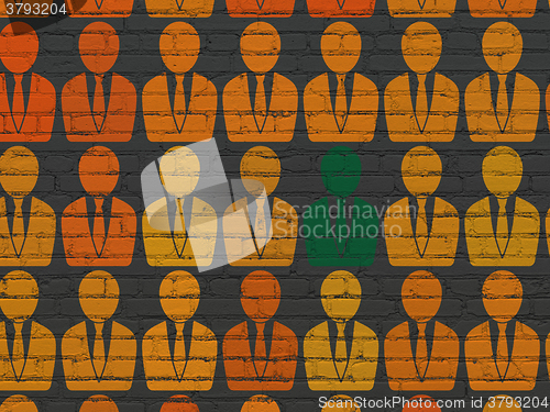 Image of Business concept: business man icon on wall background