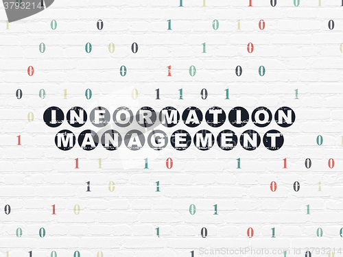 Image of Data concept: Information Management on wall background