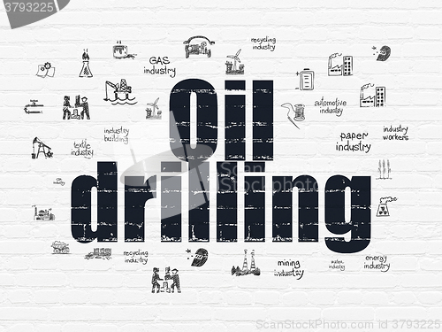 Image of Manufacuring concept: Oil Drilling on wall background