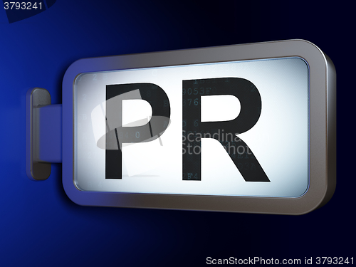 Image of Marketing concept: PR on billboard background