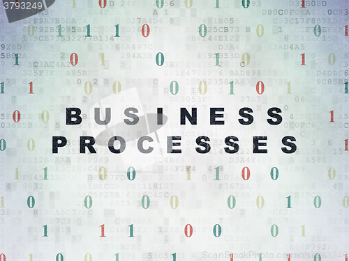 Image of Business concept: Business Processes on Digital Paper background