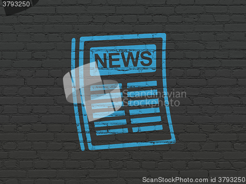 Image of News concept: Newspaper on wall background