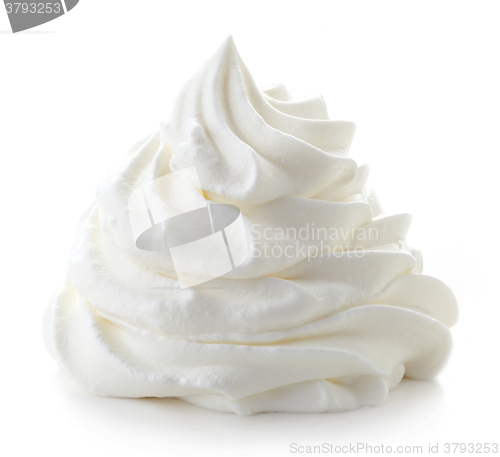 Image of whipped cream on white background