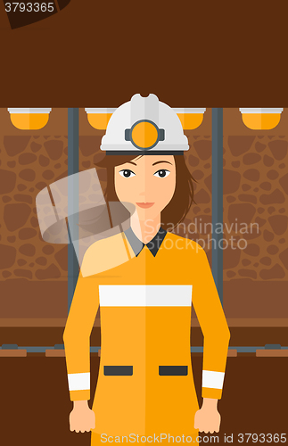 Image of Confident miner in hardhat.