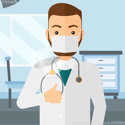 Image of Confident doctor in mask.