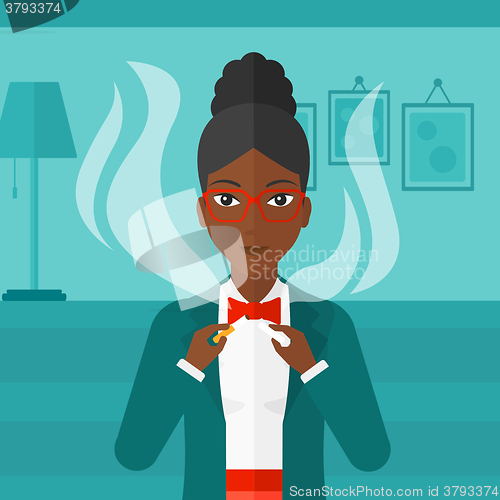 Image of Woman quit smoking.