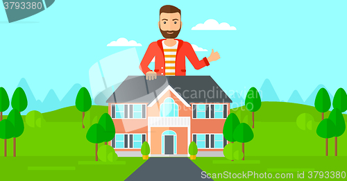 Image of Real estate agent showing thumb up.