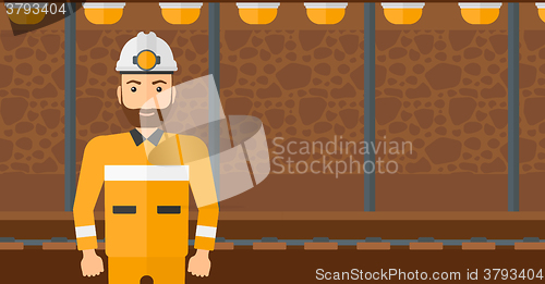 Image of Confident miner in hardhat.