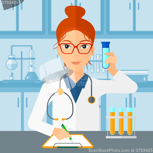 Image of Laboratory assistant working. 