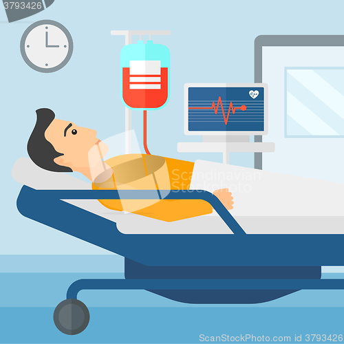 Image of Patient lying in hospital bed.