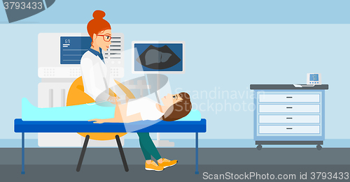 Image of Patient under ultrasound examination.