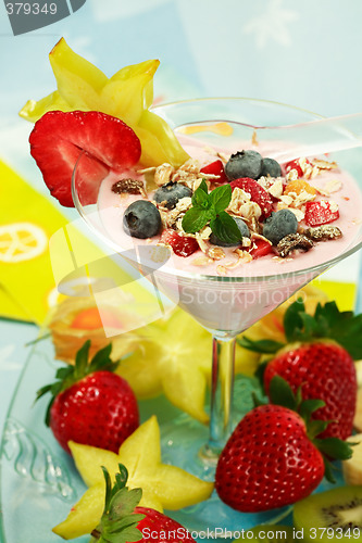 Image of Yogurt dessert with fruits