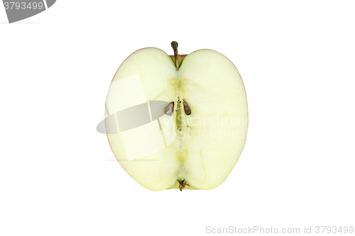 Image of Apple cutted in half isolated on white