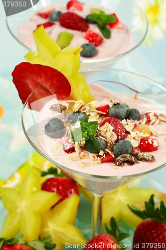 Image of Yogurt dessert with fruits