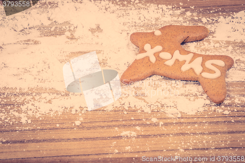 Image of Xmas cookie on a kitchen table