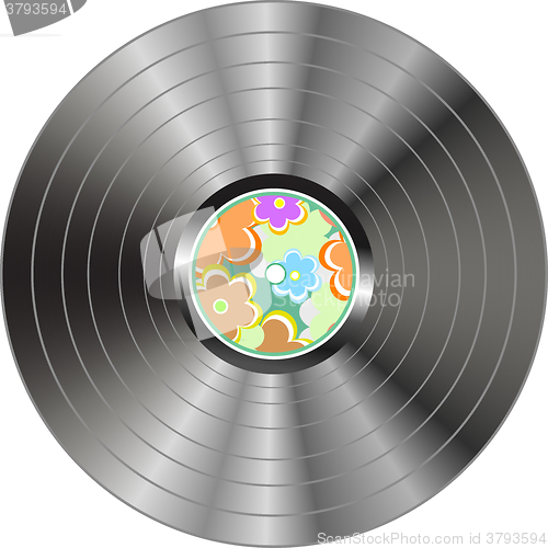 Image of vinyl record isolated on white background vector illustration