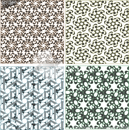 Image of Seamless patterns in islamic style. Vector set