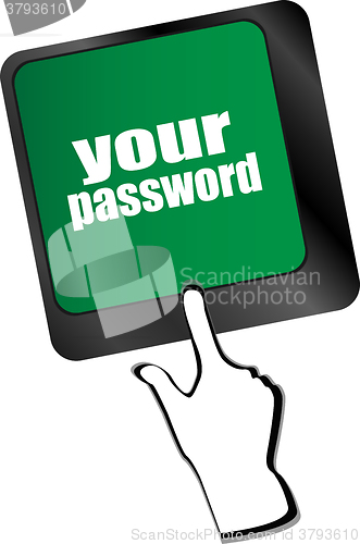 Image of your password button on keyboard - security concept