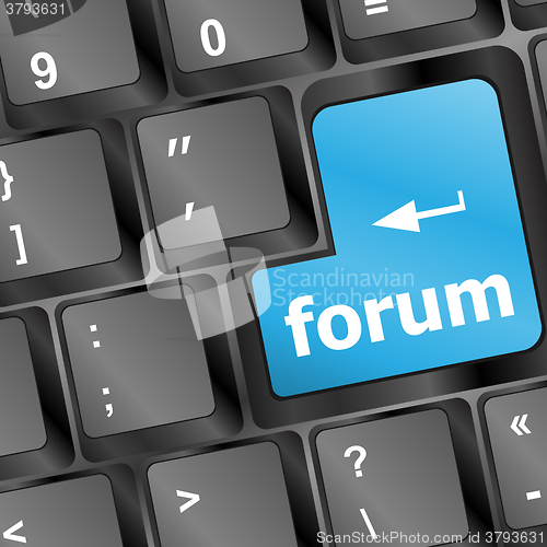 Image of Computer keyboard with forum key - business concept vector illustration