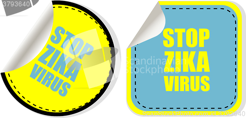 Image of zika virus text  web icon button isolated on white. vector illustration