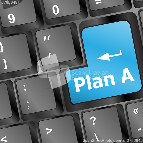 Image of Plan A key on computer keyboard - internet business concept vector illustration