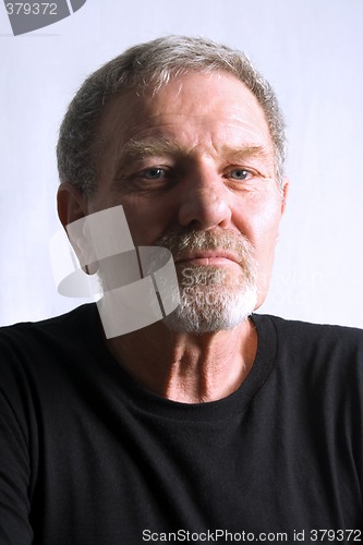 Image of Close up on the face of a baby boomer - Isolated