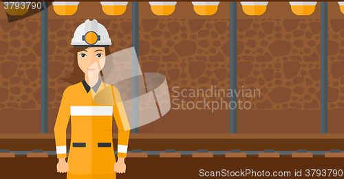 Image of Confident miner in hardhat.