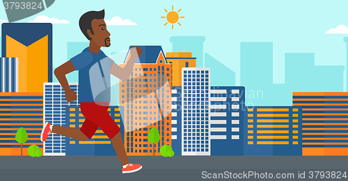 Image of Sportive man jogging.