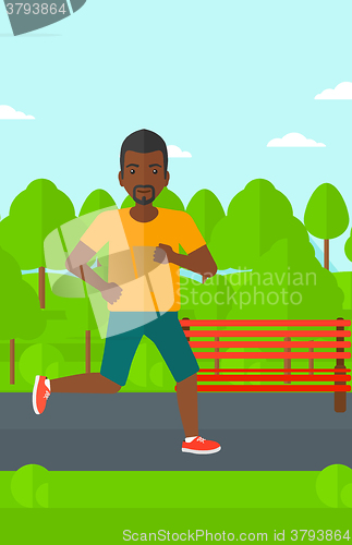 Image of Sportive man jogging.