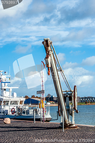 Image of Shipping crane at the harbor