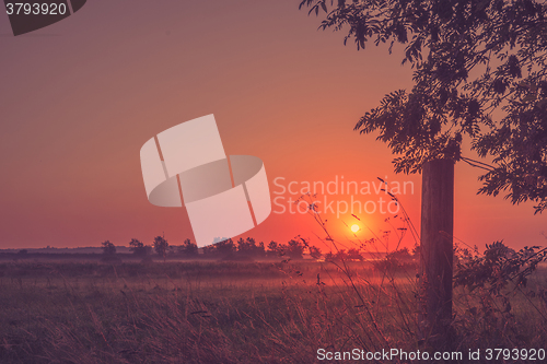 Image of Beautiful sunset at a countryside