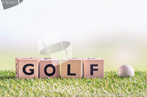 Image of Golf sign with a golf ball