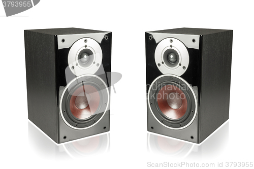 Image of Black speakers isolated on white