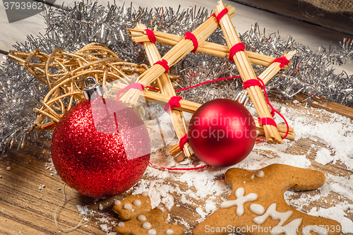 Image of Xmas decoration with homemade cookies