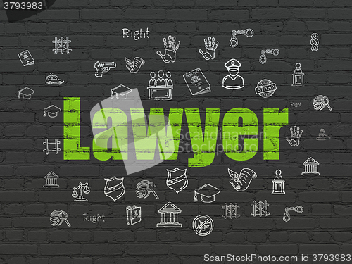 Image of Law concept: Lawyer on wall background