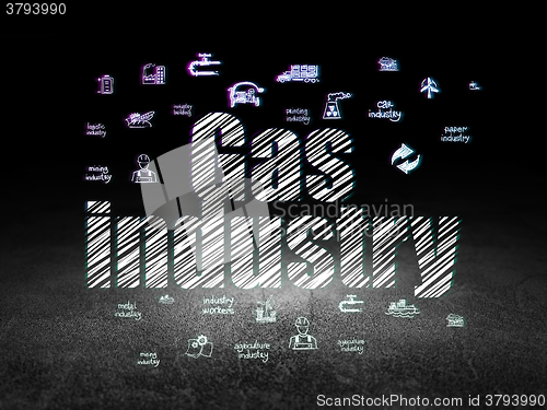 Image of Manufacuring concept: Gas Industry in grunge dark room