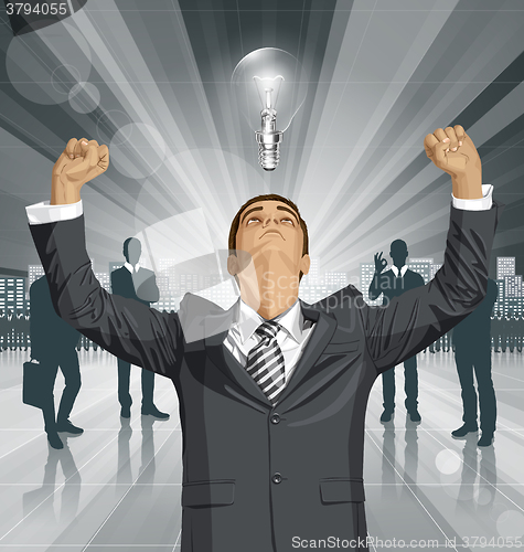 Image of Vector Businessman With Hands Up